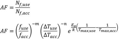 Acceleration Factor equation
