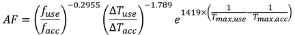Acceleration factor equation