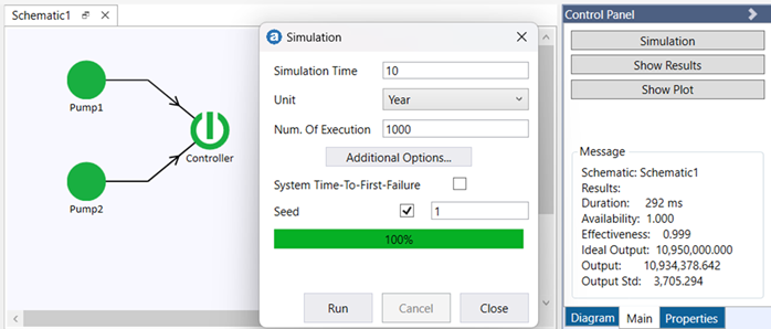 A 10-year Simulation Run with Run-to-Failure Policy